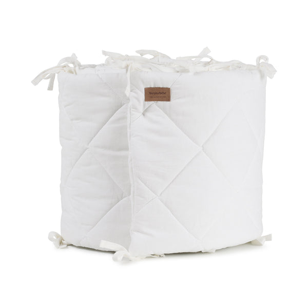 XL Full Cot Bumper Diamond Quilt - White