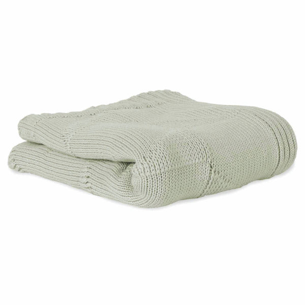 Ivy Organic Cotton Knitted Blanket- Green