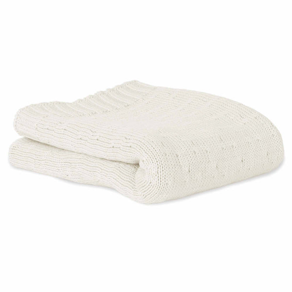 Granny Organic Cotton Knitted Blanket- Ecru