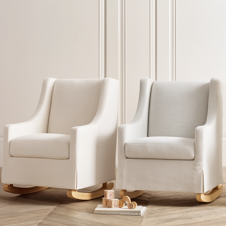 Chloe Rocking Chair – handcrafted nursery rocking chair with elegant design, perfect for soothing babies and adding timeless style to the nursery